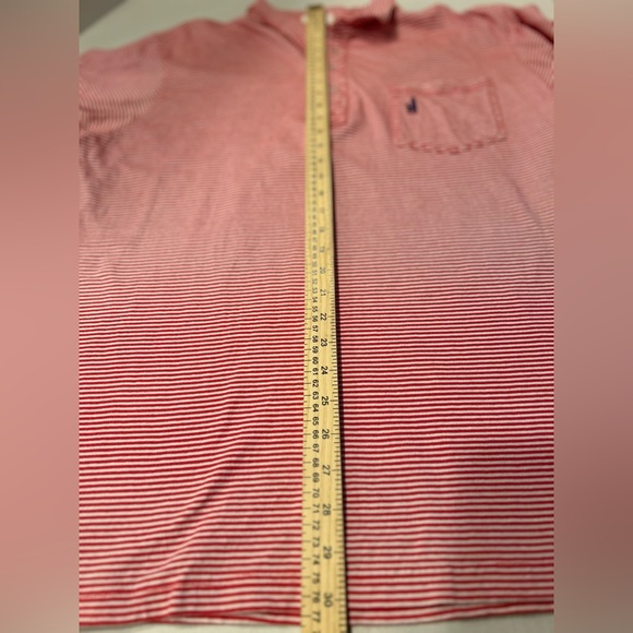 JOHNNIE-O Mens XL Red/White Stripe POLO Shirt 100% Cotton - Picture 7 of 11